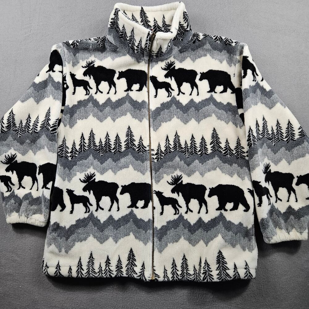 Northern Lifestyles Jacket Sherpa Fleece White Wilderness Canada Adult L